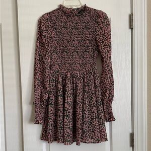 Lulu's Floral Forever Green and Pink Floral Print Smocked Skater Dress